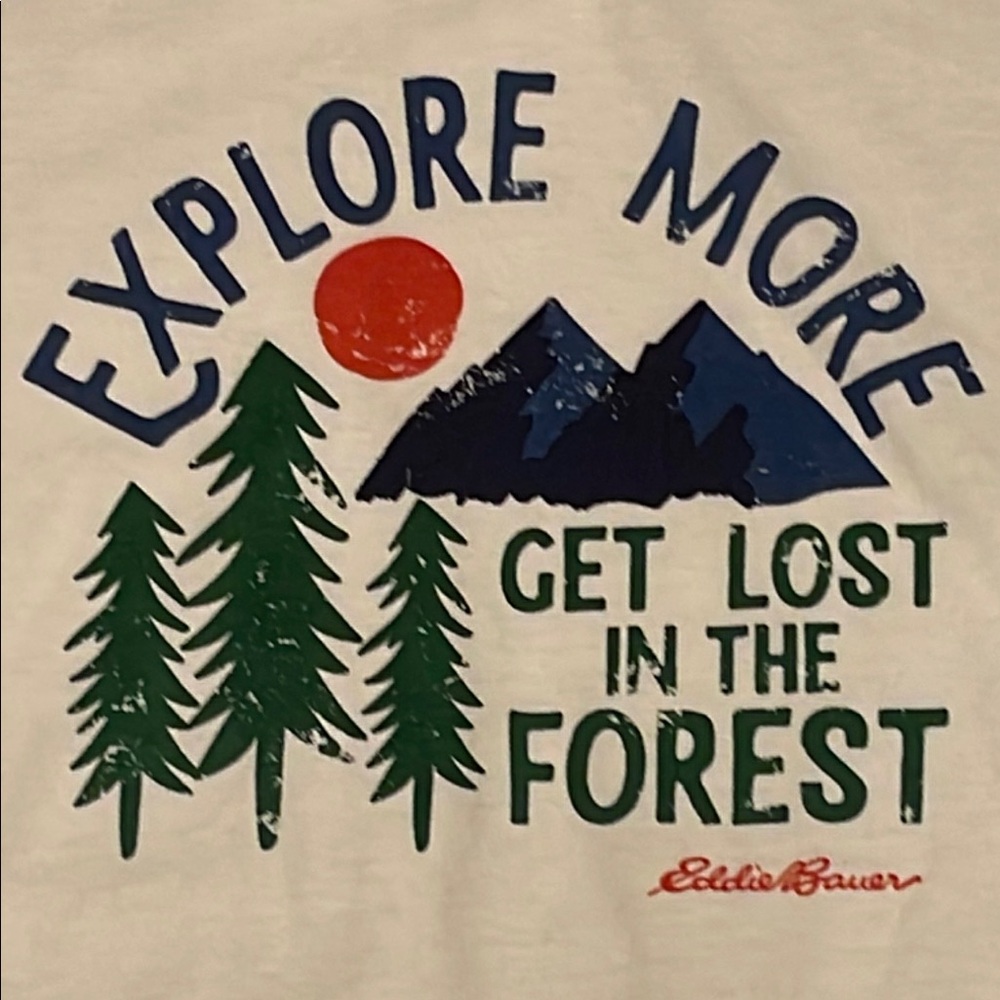 🌲Gift Ready Eddie Bauer “Get Lost” White Explore More Graphic T-Shirt